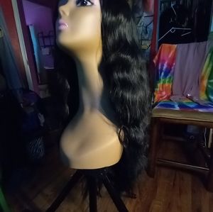 Wavy synthetic hair wig